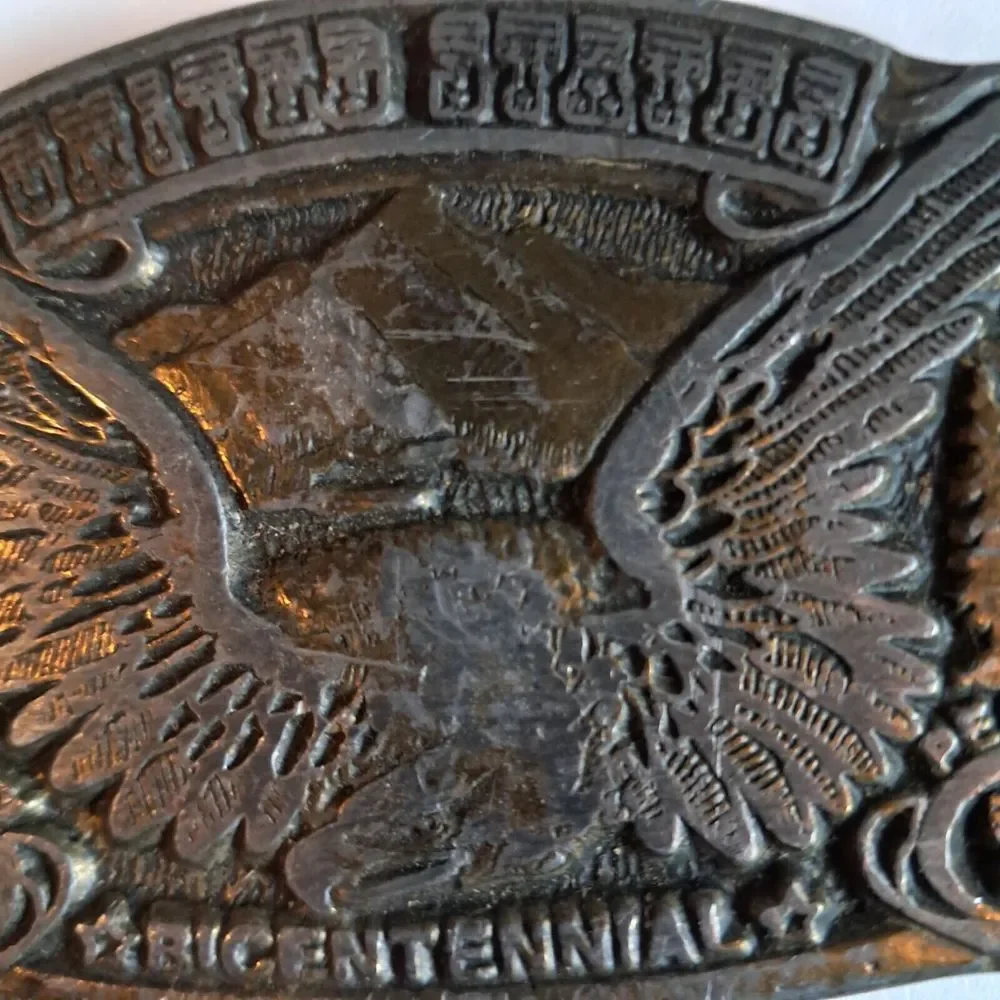 Vintage Bicentennial Bald Eagle Belt Buckle CDC Metalworks 1975‎